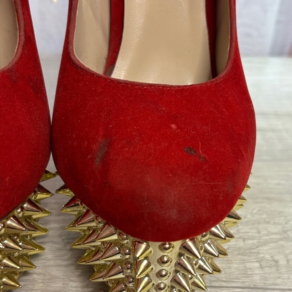 Kush Kouture Red Spiked Platform Heels Size: 7 - Picture 5 of 12